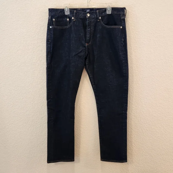 Gap 1969 Denim Men's Slim Fit Dark Wash Straight Jeans Size 36x30